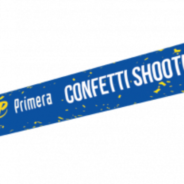 Party confetti shooter blauw geel 40 cm