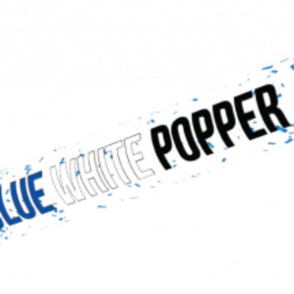 Party confetti shooter blauw wit 40 cm