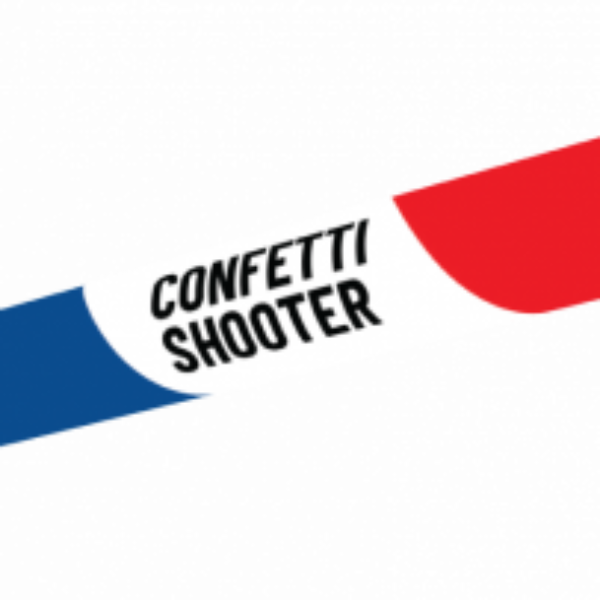 Party confetti shooter rood wit blauw 40 cm