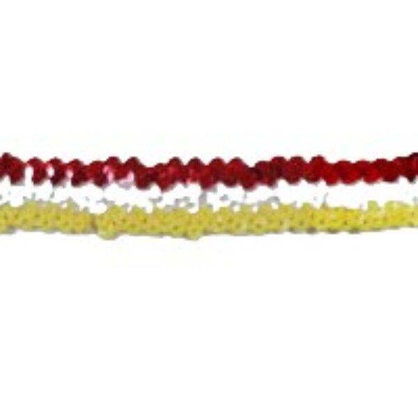 Pailletband rood wit geel/Oeteldonk