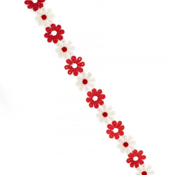 Bloemen band rood wit