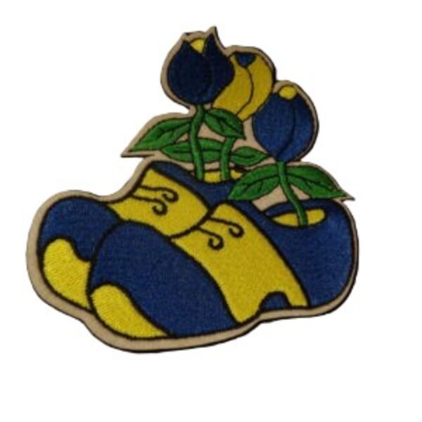 Embleem klompjes in blauw geel