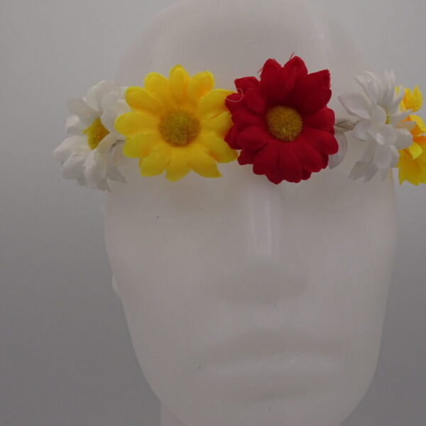 Haarbandje Oeteldonk met bloemen rood wit geel