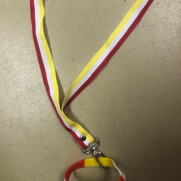 bierglashouder aan koord in Oeteldonkse kleuren