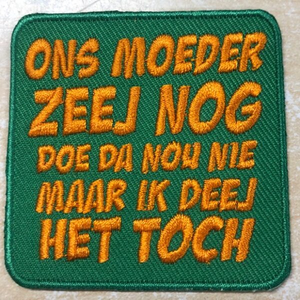 Embleem ons moeder zeej nog groen oranje