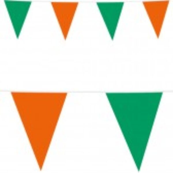 Vlaggenlijn oranje groen 10 meter