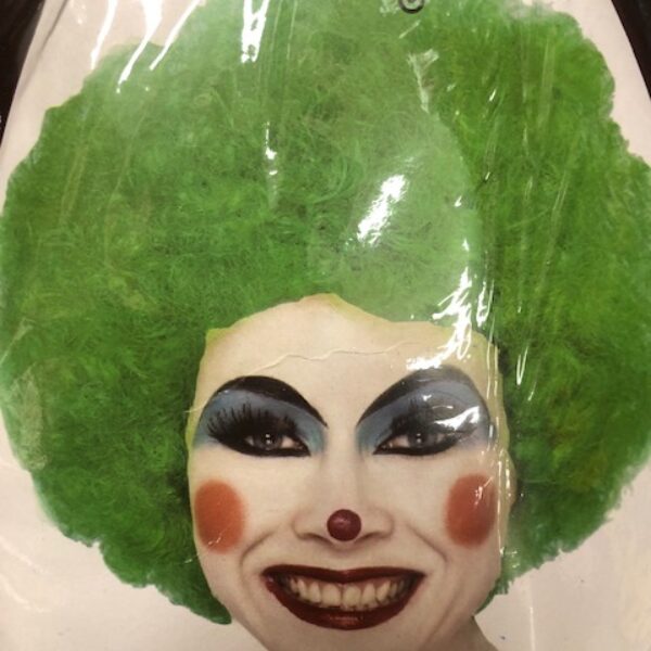Pruik afro groen