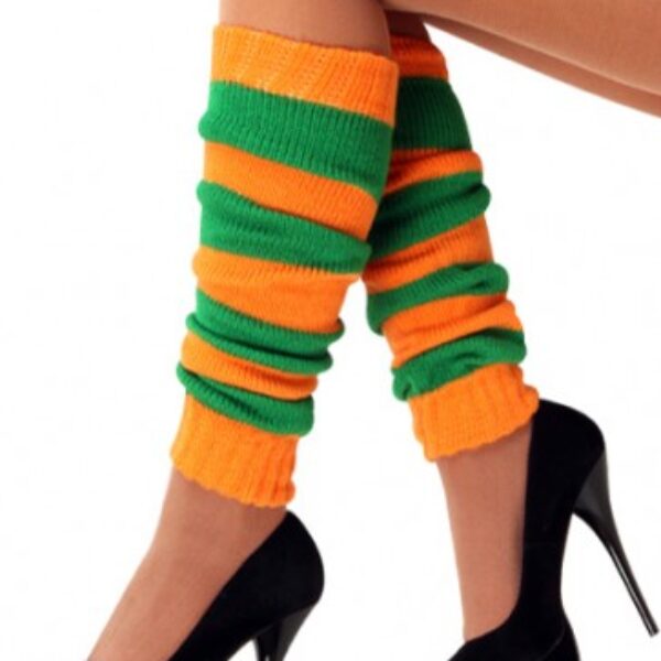 beenwarmers brede streep oranje groen