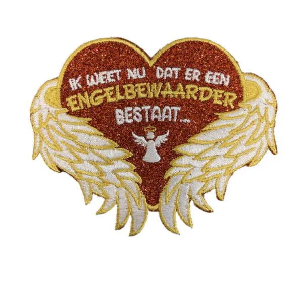 Embleem engelbewaarder hart glitter