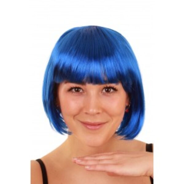 Pruik bobline blauw