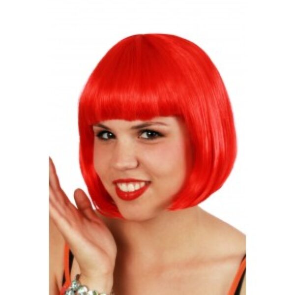 Pruik bobline rood