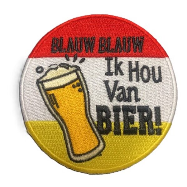 Embleem blauw blauw ik hou van bier