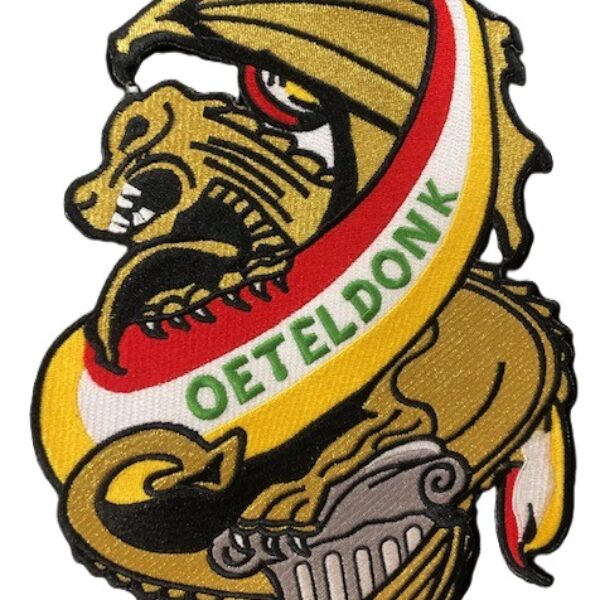 Rug Embleem gouden Draak groot met gouddraad