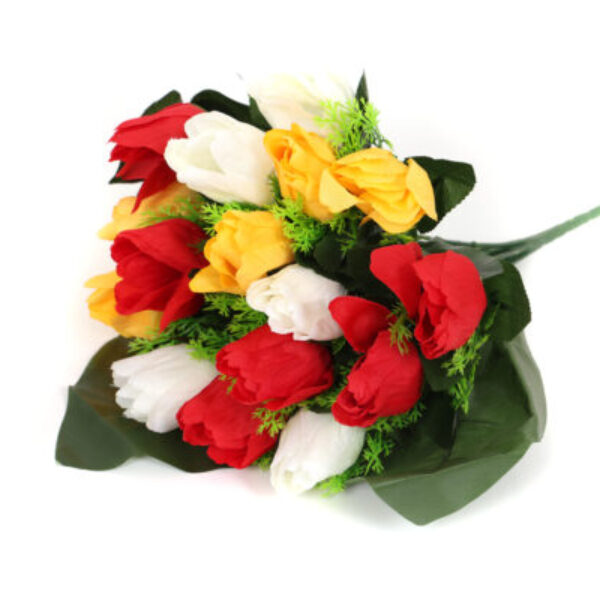 Bos tulpen rood wit geel (kunst)