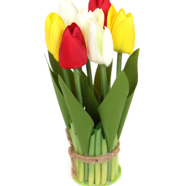 Bosje tafeldeco tulpen rood wit geel