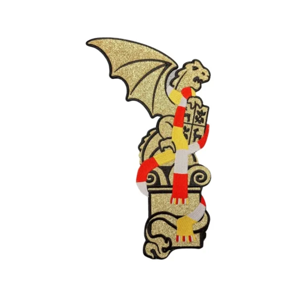 Rug embleem glitter Draak