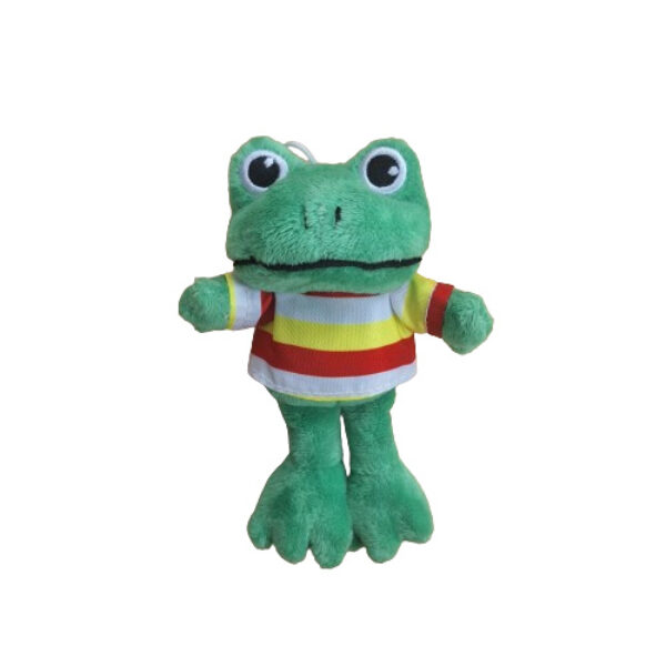 Pluche kikker met dorus shirt