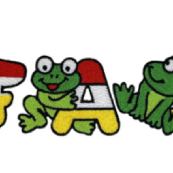 Embleem Alfabet letters kikkers
