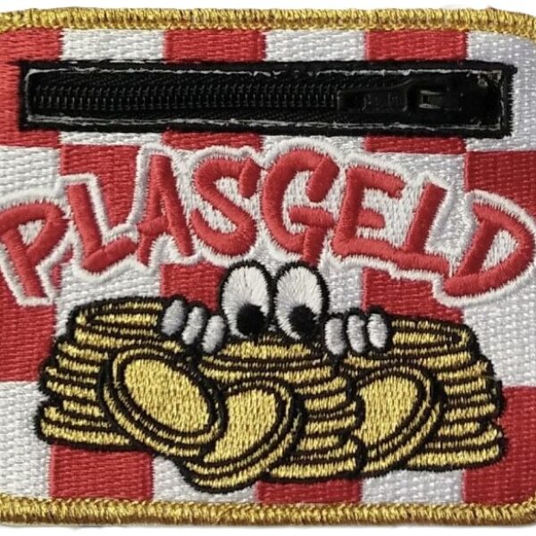 embleem "Plasgeld"met ritsje uitverkocht