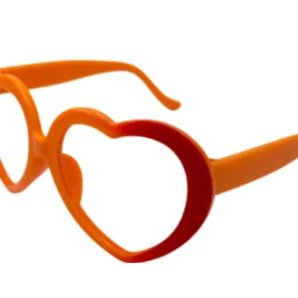 Hartjes bril zonder glazen rood oranje
