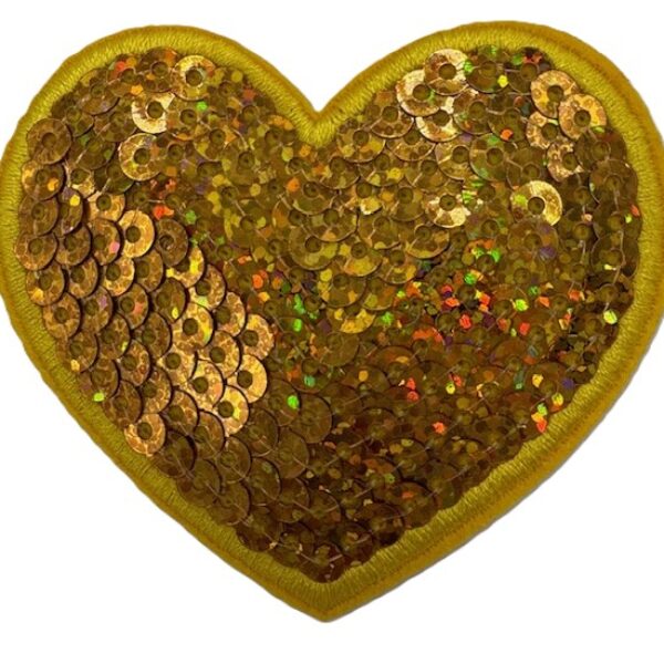 Embleem paillet hart goud