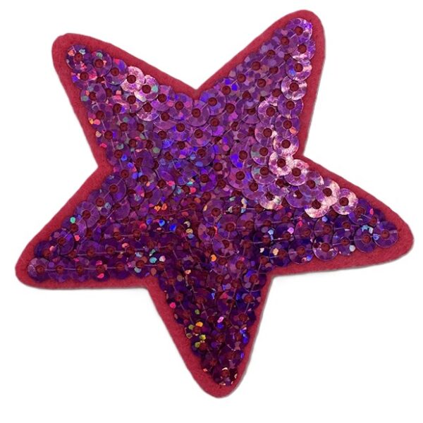 Embleem ster paillet roze