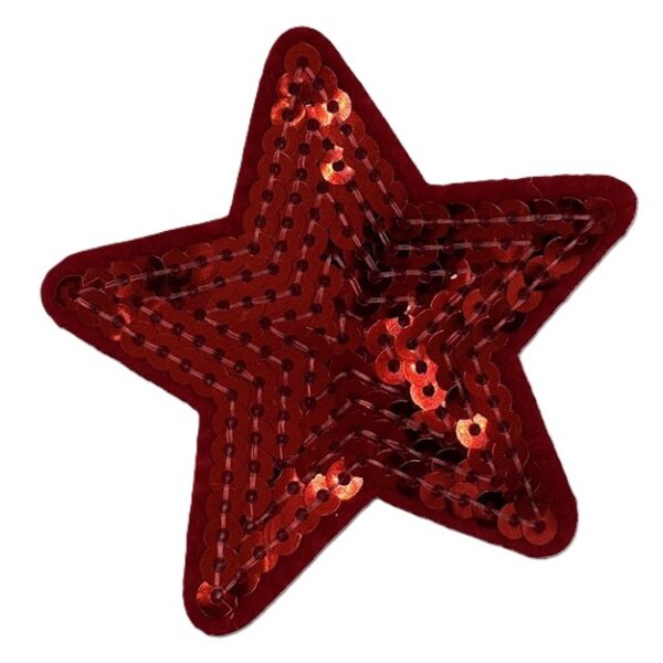Embleem ster paillet rood