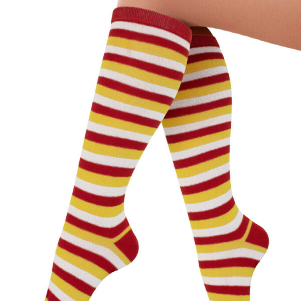 Sokken rood/wit/geel gestreept 36-42