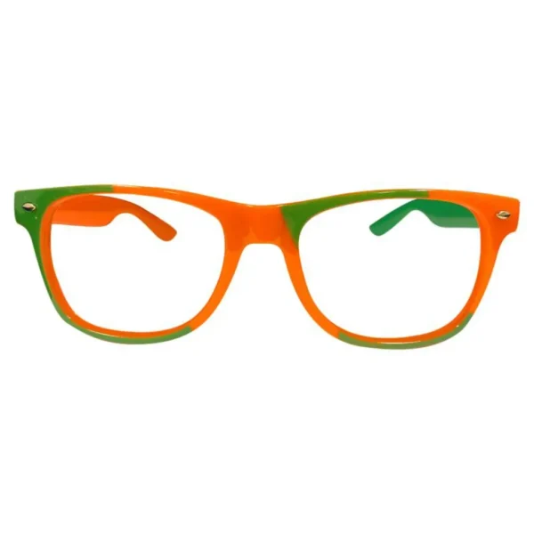 Bril zonder glazen groen oranje - Kruikenstad