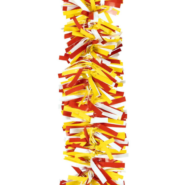 PVC Guirlande rood-wit-geel mix lengte 5 mtr ø 8 cm Brandvertragend