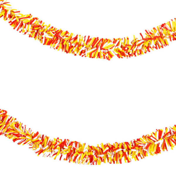 PVC Guirlande rood-wit-geel mix lengte 5 mtr ø 8 cm Brandvertragend