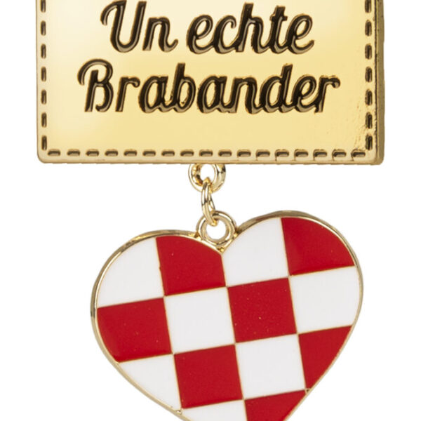 Badge/ broche rechthoek " Un echte Brabander"