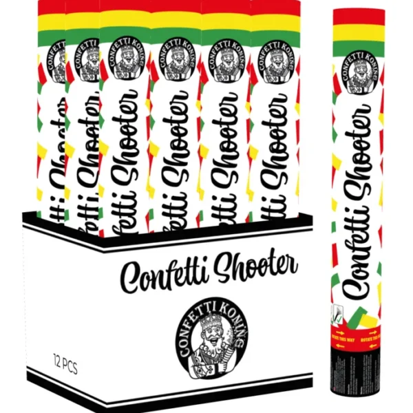 Party confetti shooter rood geel groen 80 cm
