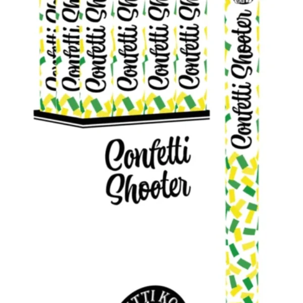 Party confetti shooter groen geel 80 cm