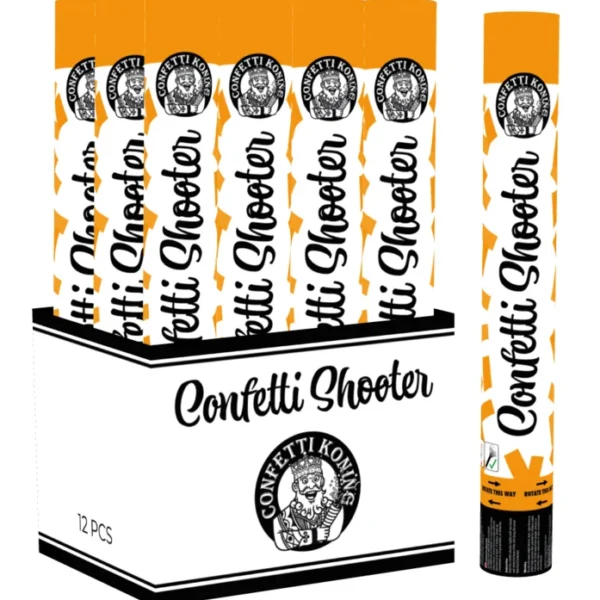 Party confetti shooter oranje 80 cm