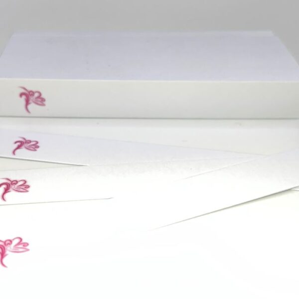 Geur teststrip voor parfum met eigen naam en/of logo gelijmd