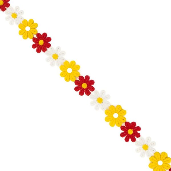 Bloemen band rood wit geel