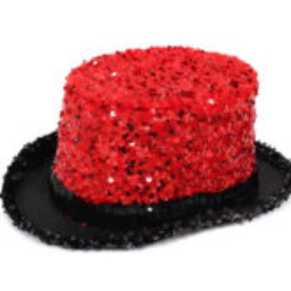 Hoed hoog glitter rood