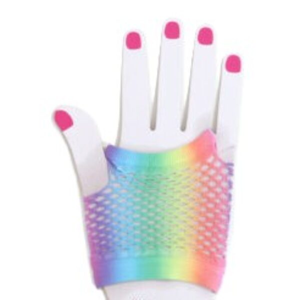 Nethandschoenen kort regenboog