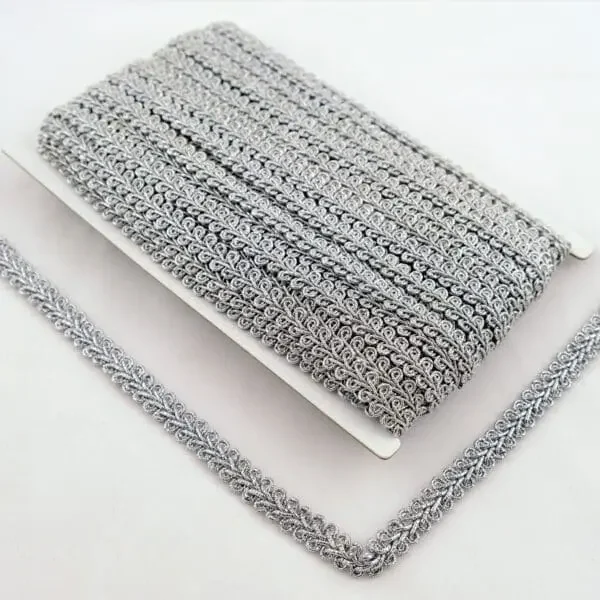 Chanelband Lurex 10mm zilver