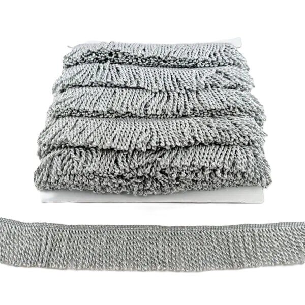 Franjeband zilver Getwist 7cm lang 5mm dik