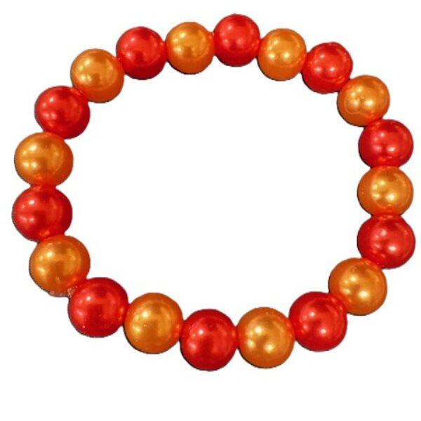 Parel armband rood oranje