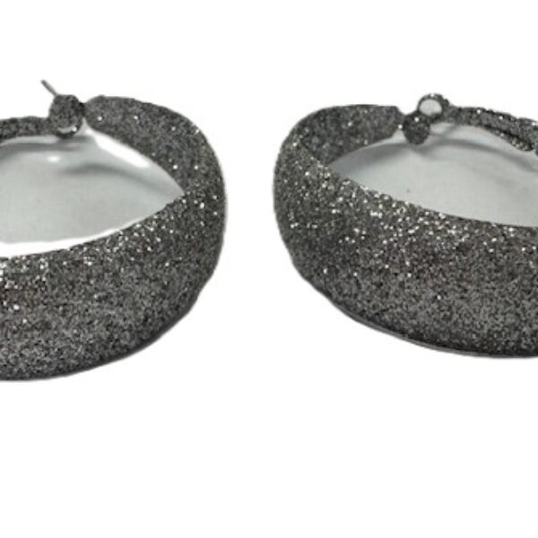 Oorbellen Creool glitter zilver
