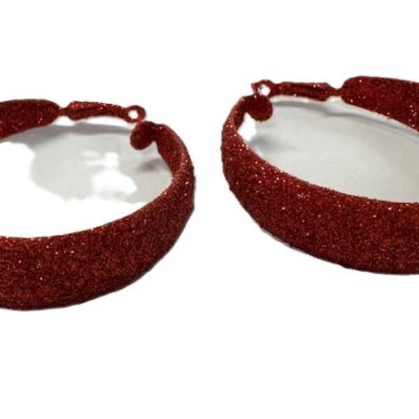 Oorbellen Creool glitter rood
