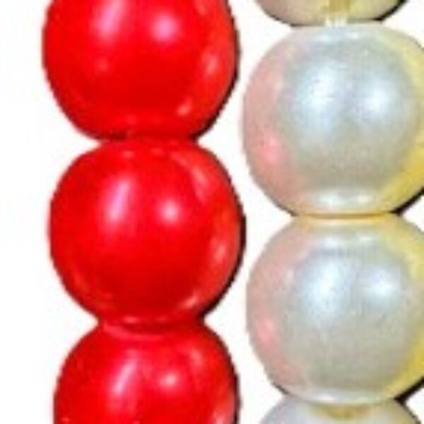 Parel armband rood en wit