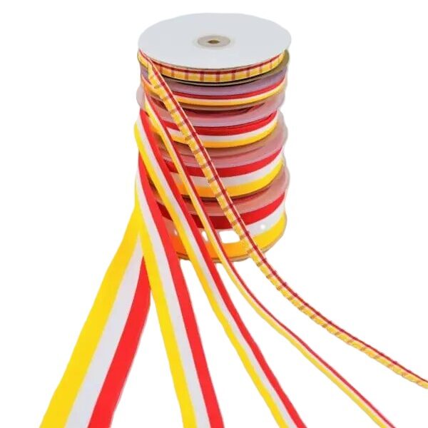 Ripslint in diverse breedte rood wit geel