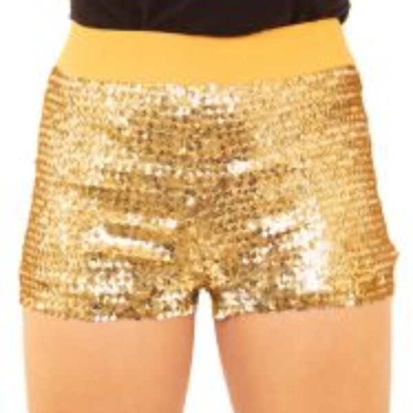 Hotpants met pailletten goud