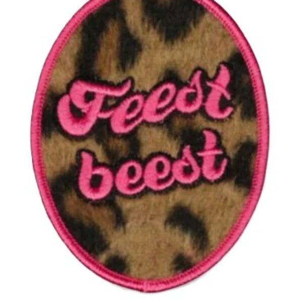 Embleem feestbeest panter roze
