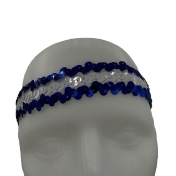 Hoofdbandje paillet blauw wit