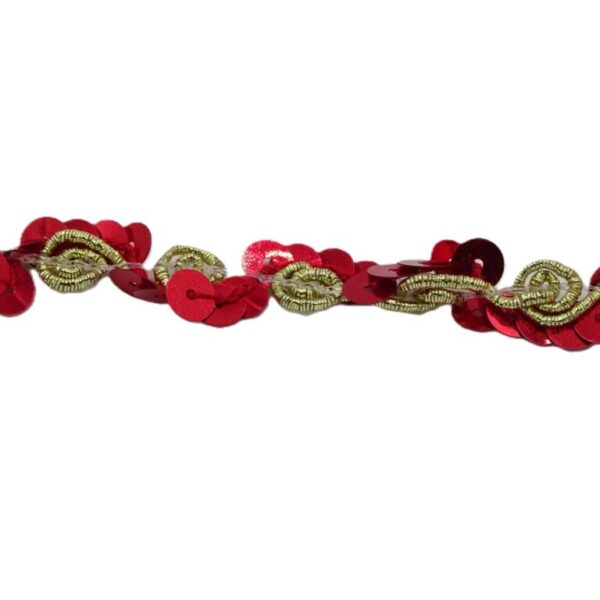 Pailletband gedraaid wit geel band